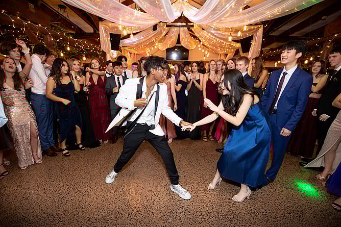 Dance floor during school ball at Markovina Estate in Auckland