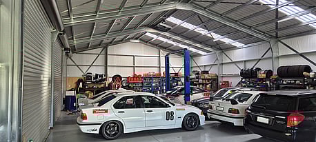 Racing car shed