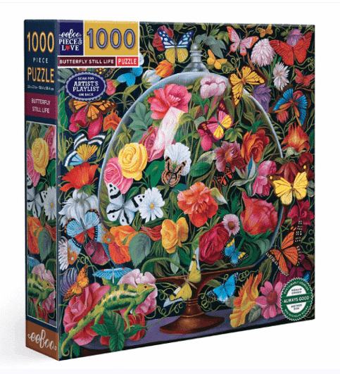 eeboo 1000 Piece Jigsaw Puzzle Butterfly Still Life