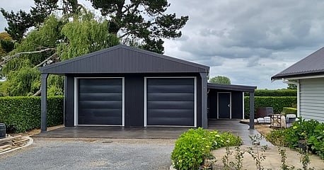 Garage with lean-to