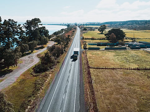 TDM Transport truck transporting modular building in Hamilton, Waikato, New Zealand