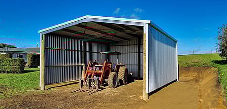 Open front farm shed