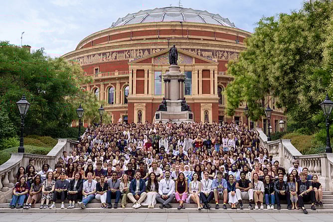 Image of students gathering together for the 66th annual London International Youth Science Forum (LIYSF)