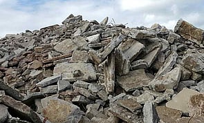 waste concrete tips, recycled crushed concrete aggregate