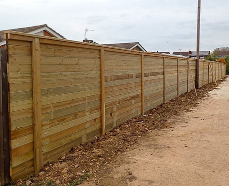Acoustic barrier installed. - The counter rail and capping is now fitted.