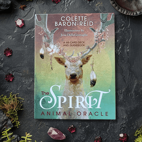 The Spirit Animal Oracle Deck on a Moss and Gem Background