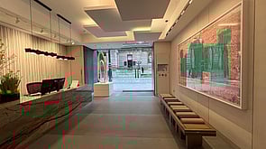 Reception with artworks