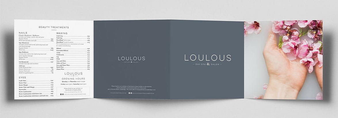LouLous Day Spa & Salon square brochure
