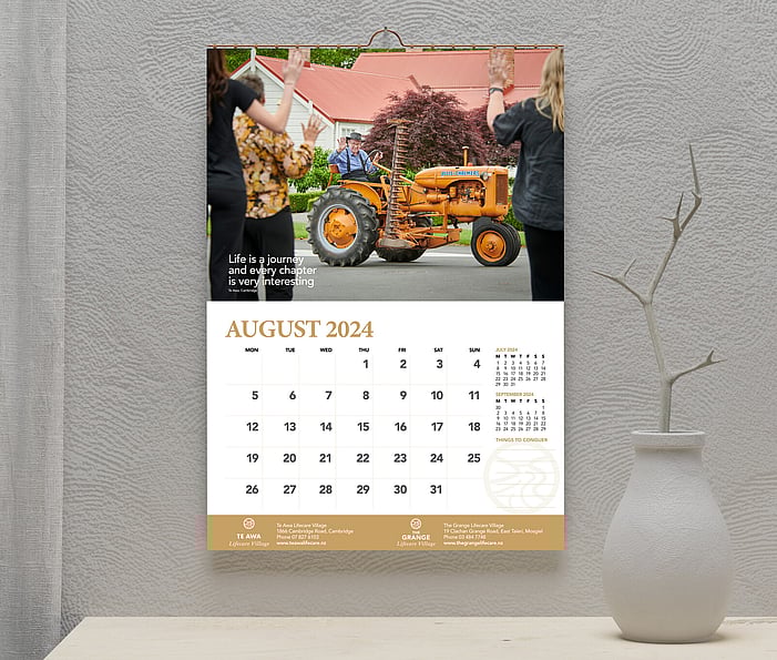 Te Awa Lifecare Wall calendar designed by Kaz - Design. Brand. Web.