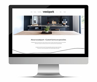 Woodspark industrial furniture and foodboard website designed by Kaz - Design. Brand. Web