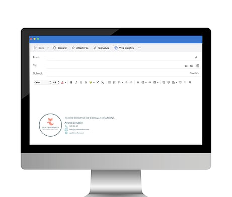 Quick Brown Fox email signature designed by Kaz - Design. Brand. Web.