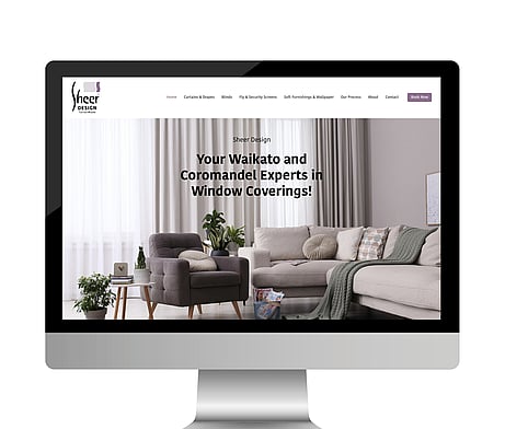 Sheer design curtain and blinds website designed by Kaz - Design. Brand. Web