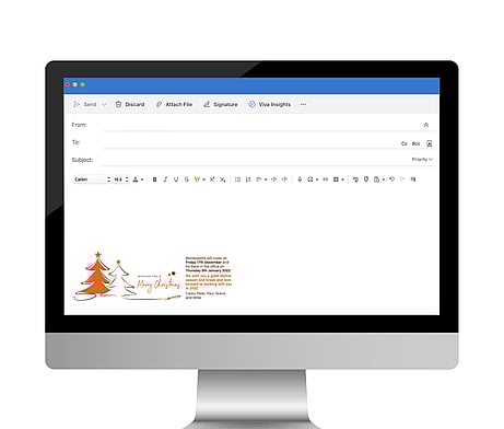 Moneyworks Christmas email signature designed by Kaz - Design. Brand. Web.