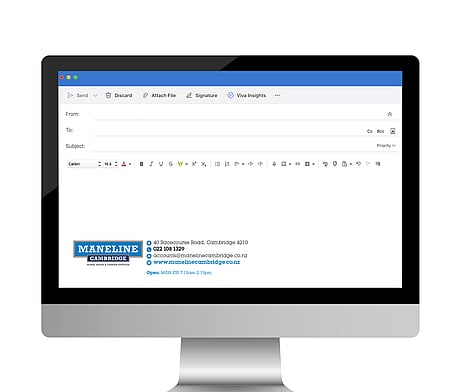 Maneline email signature designed by Kaz - Design. Brand. Web.