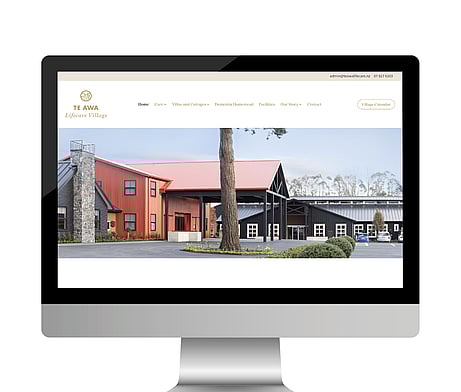 Kaz - Design. Brand. Web. are proud to have designed the website for Te Awa Lifecare Village