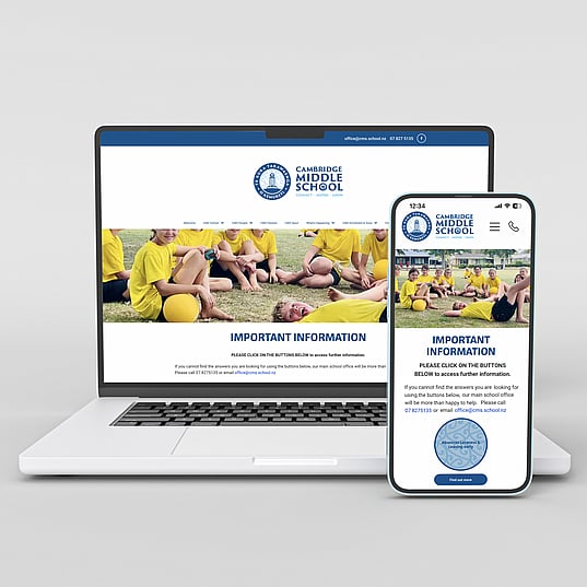 Kaz – Design. Brand. Web. can design school websites like Cambridge Middle School