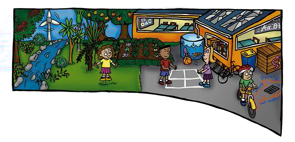 AUCKLAND CITY COUNCIL - WASTEWISE SCHOOLS NEWSLETTER ILLUSTRATION