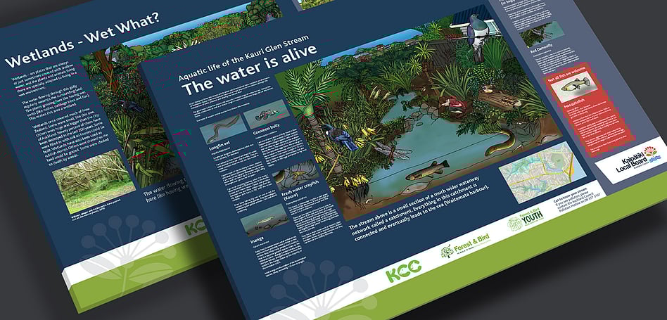 AUCKLAND CITY COUNCIL - STREAM PLAQUE DESIGN & ILLUSTRATION