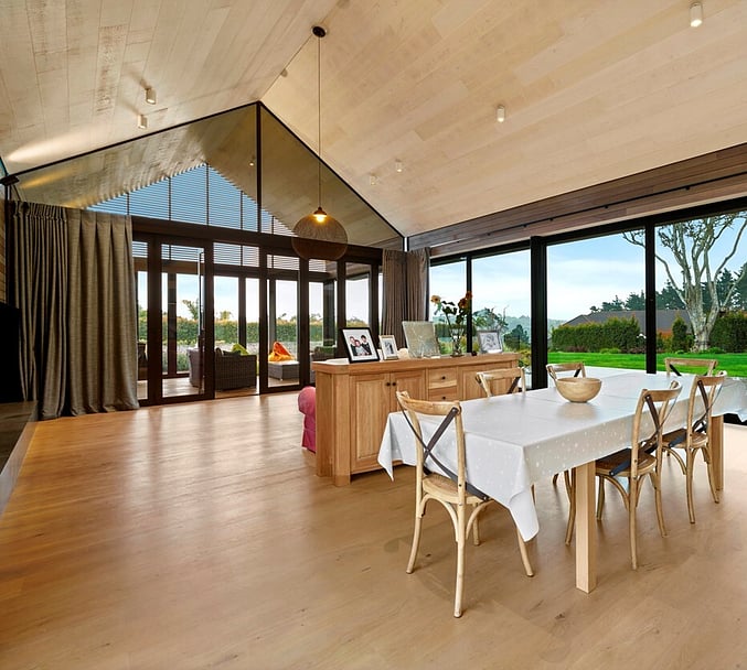 Potts house dining/living room with conservatory.