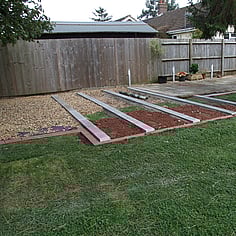 Decking sub base - footings - now complete