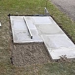 Just one more slab to lay now.