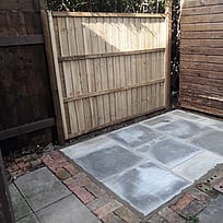Shed base completed with new Closeboard Panel installed.