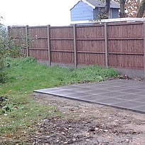 All paving slabs now laid, awaiting timber building installation.