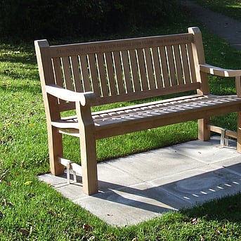 2/3 seater bench installation with anti theft straps.