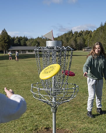 Frisbee Golf activity at Tui Ridge Park, Christian Camp Rotorua