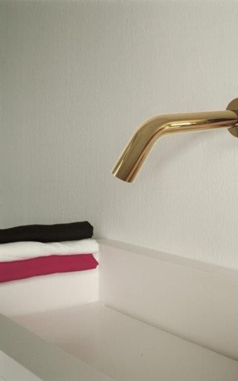 Gold wall mounted sensor tap tap