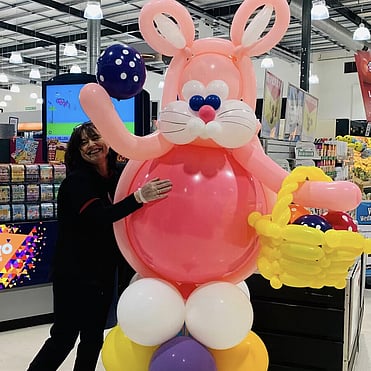 Giant Easter Bunny Balloon for Gate Pa New World | Character Balloon Tauranga