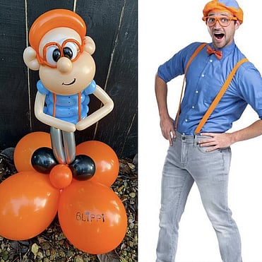 Blippi Balloon Man with orange glasses | Character Balloons Tauranga