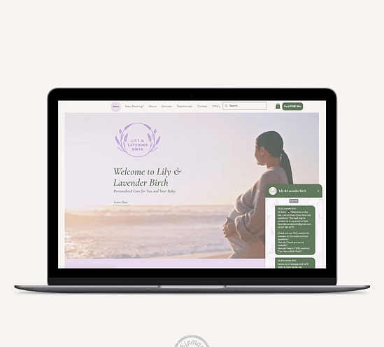 Lily & Lavender Birth Website Example