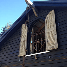 Custom barn door windows | Central Building | Mangawhai Heads