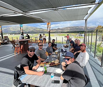The Fixation Team at a team building activity at Highlands Motorsport Park.