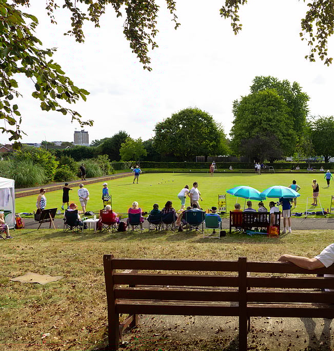 Addlestone Victory Park Bowls Club at it's best.