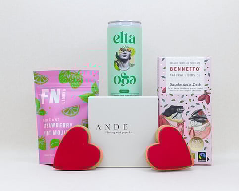 a wish kit, chocolates and a non alcohol cocktail