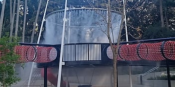 Halo mist and sensory effect in childrens playground