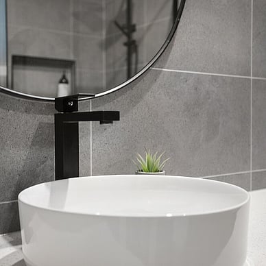 quattro Matte Black Basin Mixer