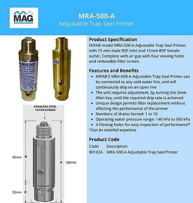 MRA-500-A Priming Valve