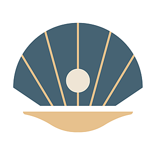 Graphic of a clam and pearl