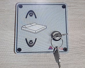 Electric drop down front bed, with safety rails for kids