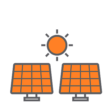 Icon of sun and Northstar technical services solar panels