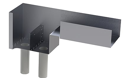 Standard free flow sump installation example