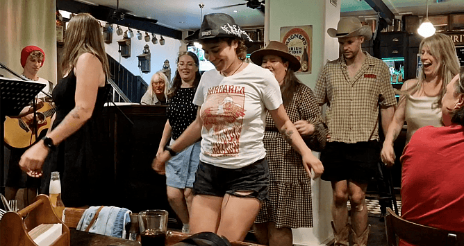 Dancing to The Irish Gnomes at The Rose