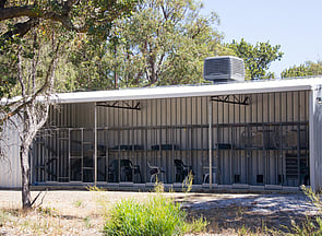 Cats can freely move between the inside air conditioned run and their outside enclosure