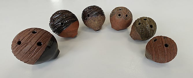 Spotted on the shelves... beautifully carved taonga pūoro by Tahlia Aupapap-Martin