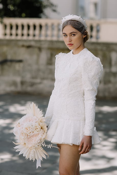 boho bridal dresses, elopement dress ,boho bridal dresses, bridal dress, bridal gown, understated wedding dresses www.kateedmondsonbridal.co.uk, civil wedding dress, mini wedding dress, short bridal dress, elopement dress