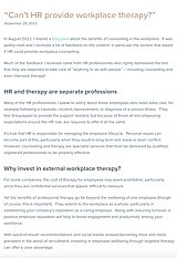 Can&rsquo;t HR provide workplace therapy?