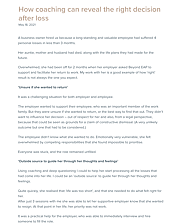 How coaching can reveal the right decision after loss